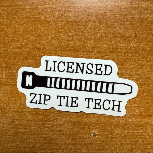 Licensed Zip Tie Tech Sticker - Picture 1 of 1